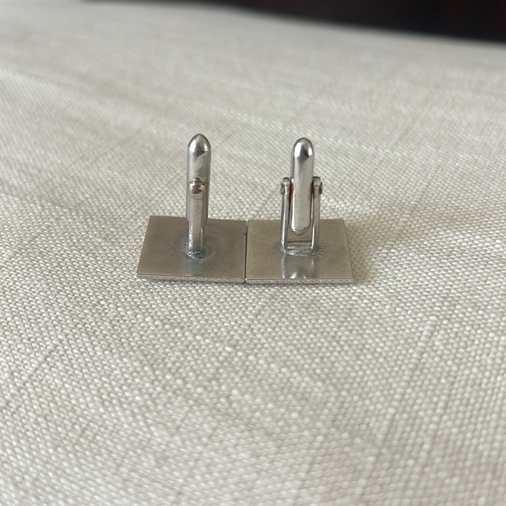 Swank Custom Cuff Links Silver A Initials Vintage - image 3